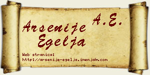Arsenije Egelja vizit kartica